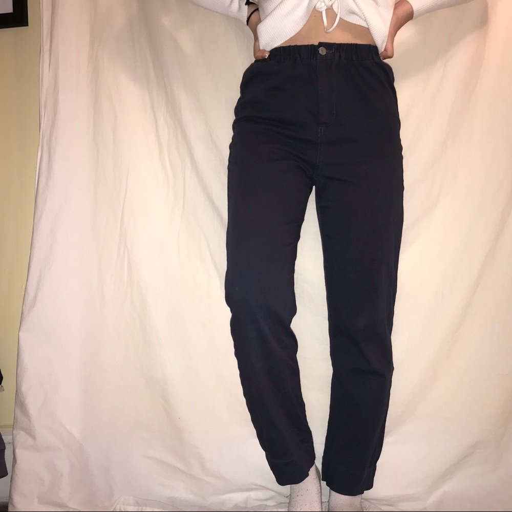 Dark Blue Tilden Pants - Brandy Melville